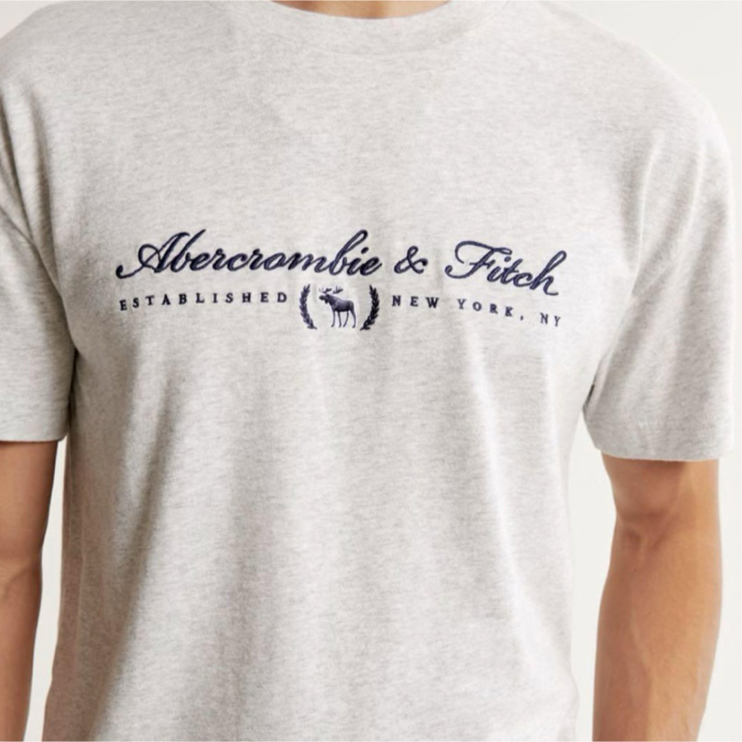 Abercrombie&Fitch(アバクロンビーアンドフィッチ)のアバクロメンズの刺繍ロゴTシャツ★サイズM メンズのトップス(Tシャツ/カットソー(半袖/袖なし))の商品写真