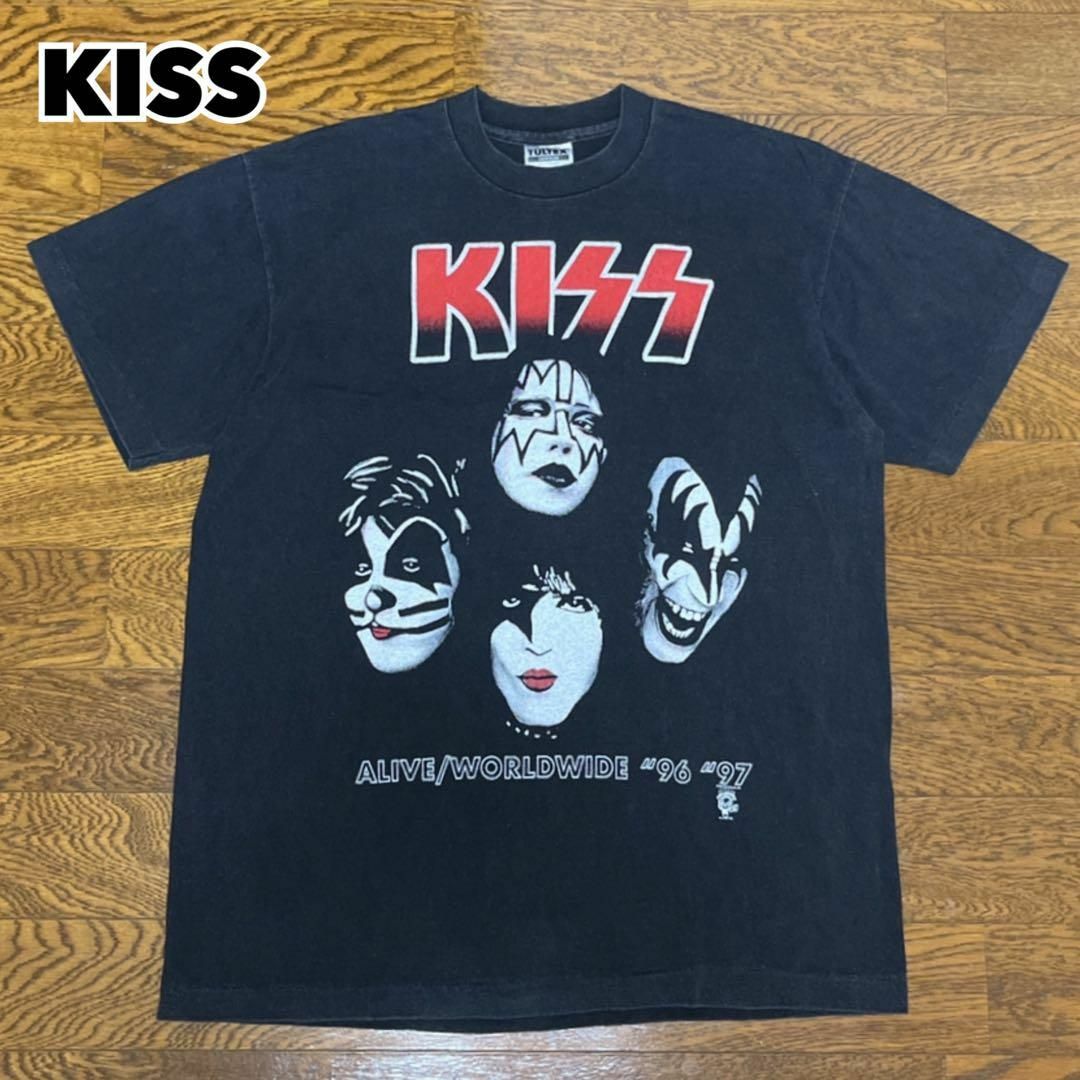 KISS キッス バンドTシャツ USA製 シングルステッチ L メンズのトップス(Tシャツ/カットソー(半袖/袖なし))の商品写真