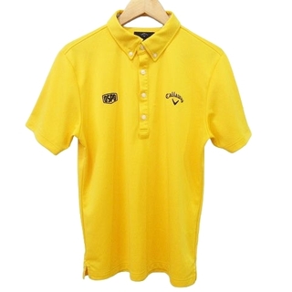 キャロウェイ(Callaway)のキャロウェイ 美品 保証500 ゴルフ ウエア 半袖 ポロシャツ L イエロー(ウエア)