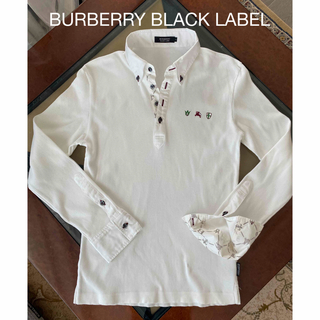 バーバリーブラックレーベル(BURBERRY BLACK LABEL)のBURBERRY BLACK LABEL バーバリー 長袖ポロシャツ  M(ポロシャツ)