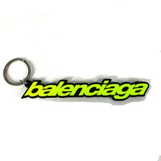 バレンシアガ BALENCIAGA ロゴ バッグチャーム キーホルダー ラバー ブラック 美品