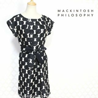 マッキントッシュフィロソフィーウィメンズ(MACKINTOSH PHILOSOPHY WOMEN)のマッキントッシュフィロソフィー　ワンピース フレンチスリーブ ドット 36 S(ひざ丈ワンピース)