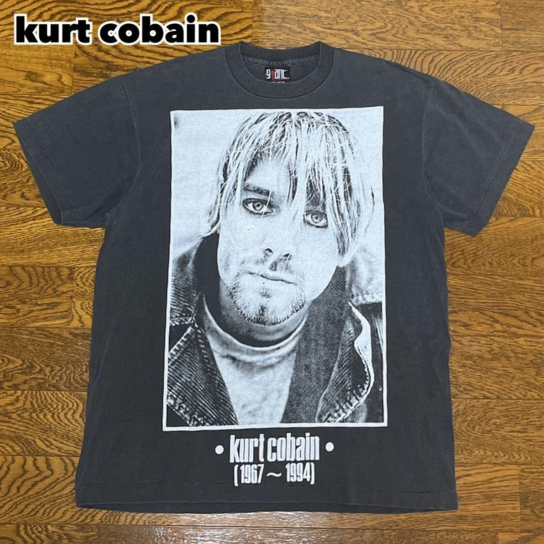 USA製 kurt cobain カードコバーン 追悼Tシャツ L ニルヴァーナ メンズのトップス(Tシャツ/カットソー(半袖/袖なし))の商品写真