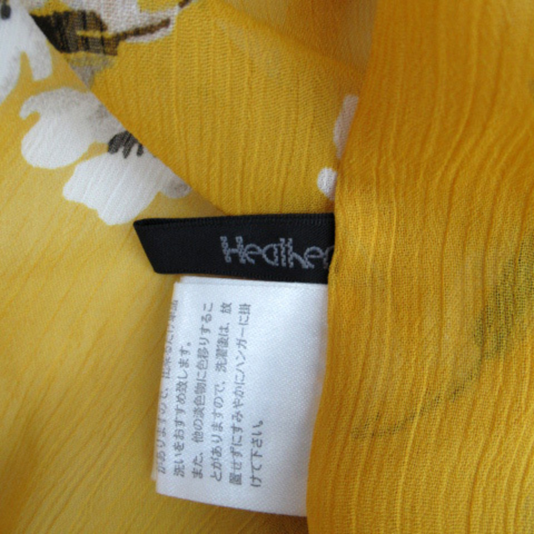 heather(ヘザー)のヘザー ワンピース シースルー 総柄 フレアスリーブ F マルチカラー 黄 レディースのワンピース(ロングワンピース/マキシワンピース)の商品写真