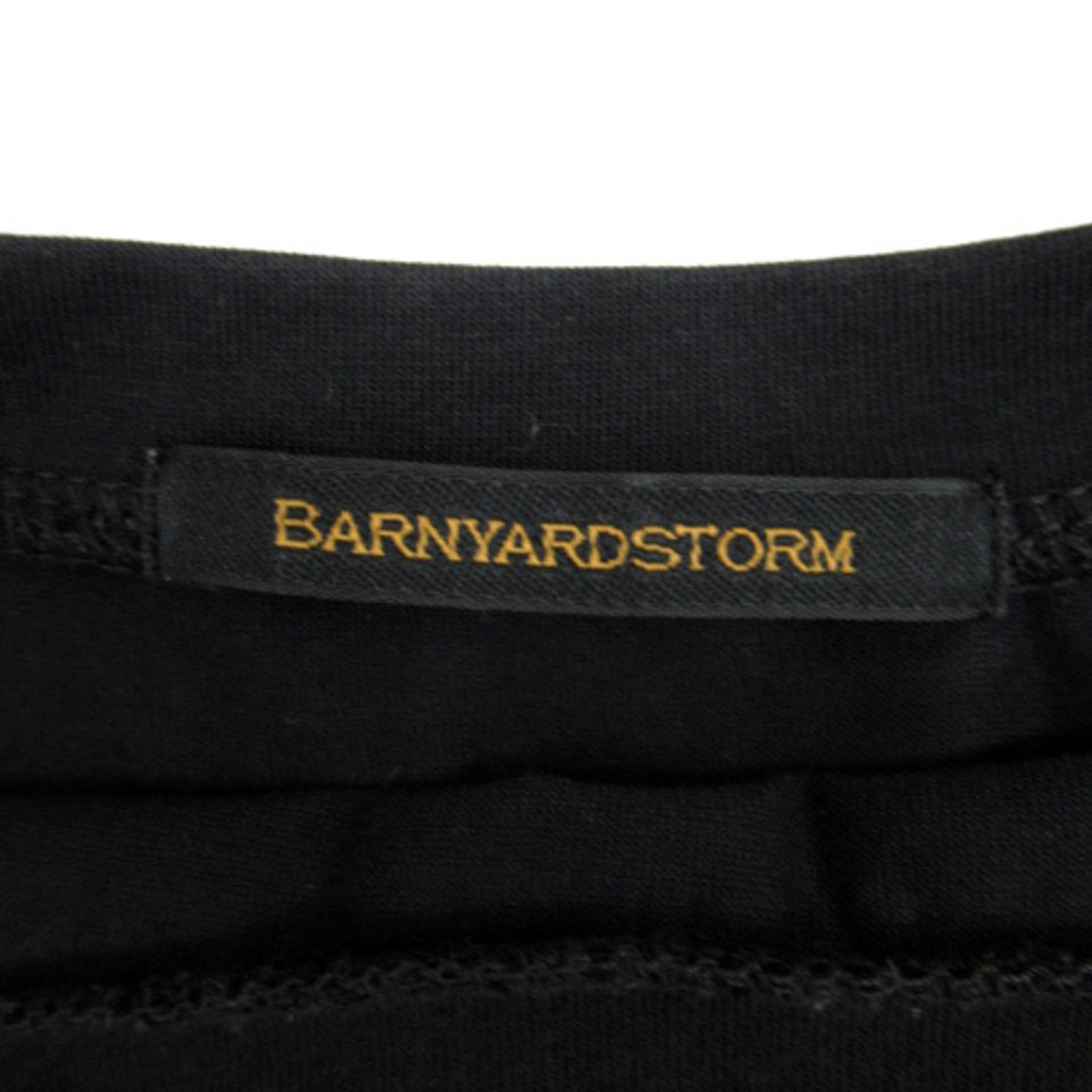 BARNYARDSTORM(バンヤードストーム)のバンヤードストーム カットソー 五分袖 ラウンドネック フリル 切替 F 黒 レディースのトップス(その他)の商品写真