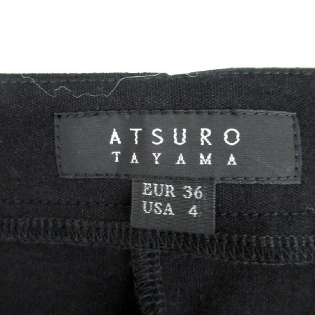 ATSURO TAYAMA(アツロウタヤマ)のアツロウタヤマ カットソー 七分袖 ラウンドネック 36 S 黒 ブラック レディースのトップス(その他)の商品写真