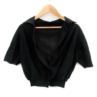 チヴィディーニ CIVIDINI ニット カットソー 半袖 スキッパーカラー 黒(ニット/セーター)