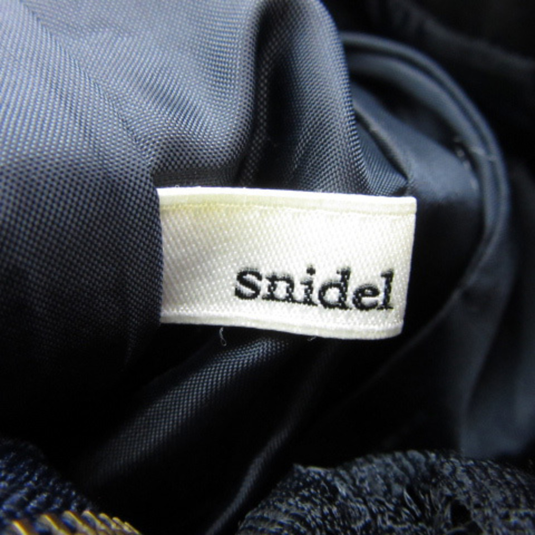 SNIDEL(スナイデル)のスナイデル ワンピース ひざ丈 ノースリーブ ストライプ柄 レース 1 紺 レディースのワンピース(ひざ丈ワンピース)の商品写真