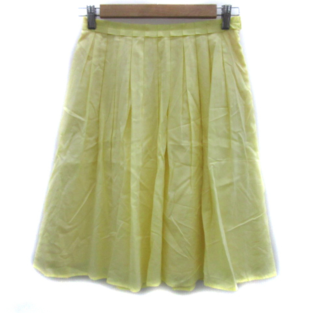 ANAYI(アナイ)のアナイ ANAYI プリーツスカート ミモレ丈 無地 38 M 黄色 イエロー レディースのスカート(ひざ丈スカート)の商品写真