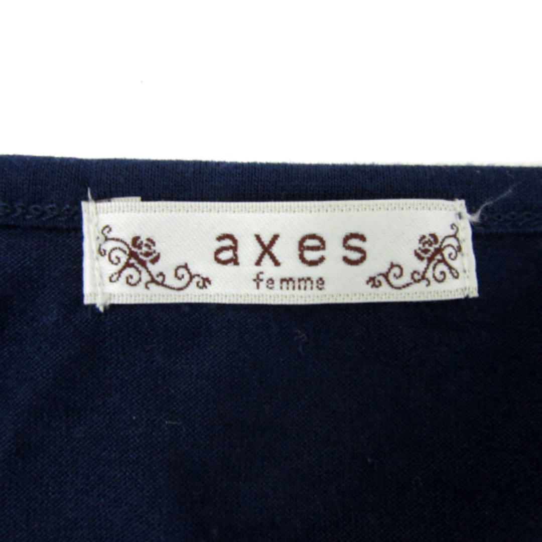 axes femme(アクシーズファム)のアクシーズファム カットソー 七分袖 無地 花柄 レース M 紺 グレー レディースのトップス(その他)の商品写真