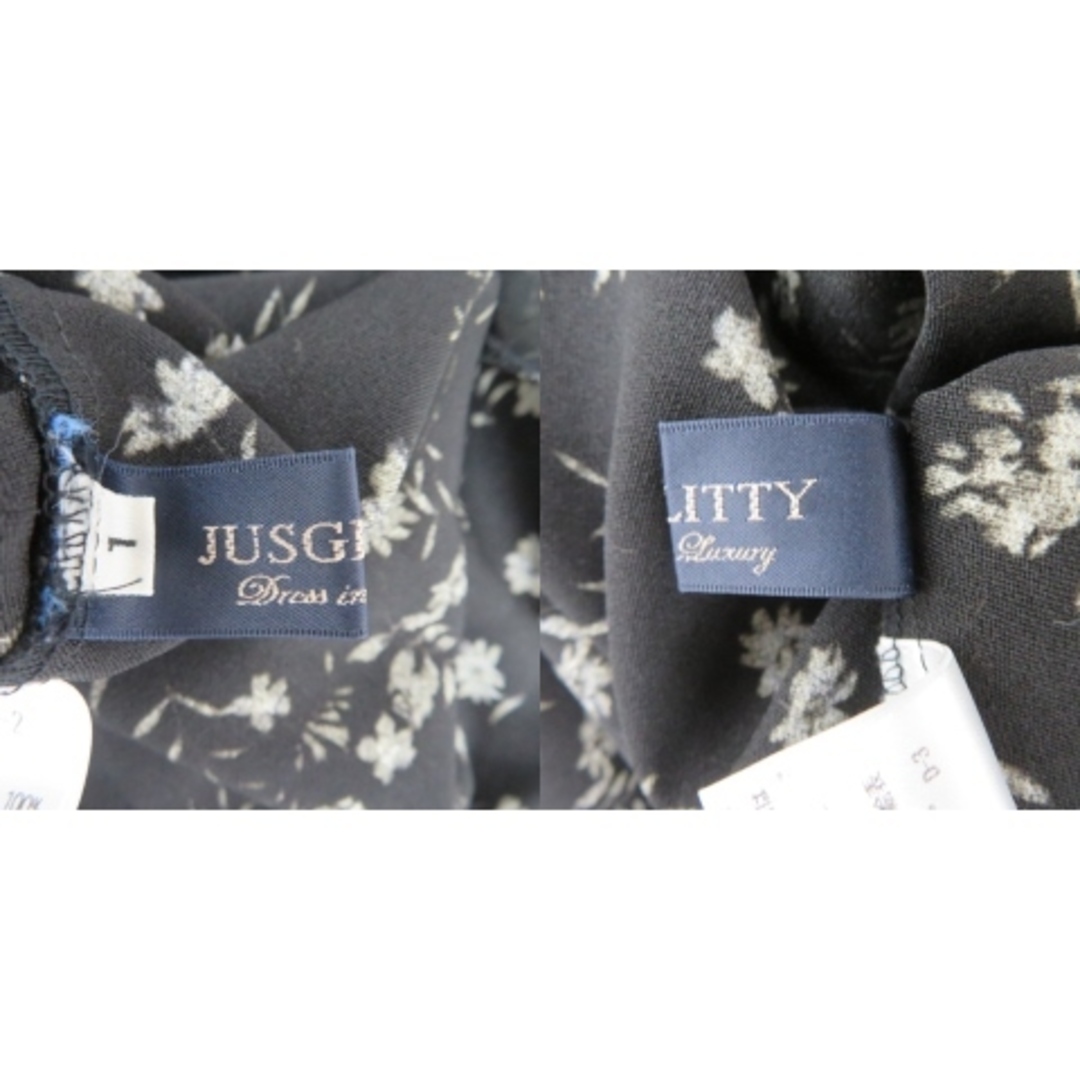 JUSGLITTY(ジャスグリッティー)のジャスグリッティー ブラウス カットソー ノースリーブ Vネック 花柄 レディースのトップス(シャツ/ブラウス(半袖/袖なし))の商品写真