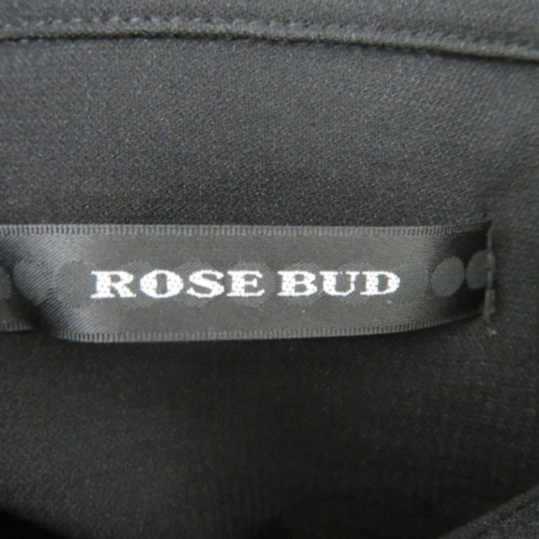 ROSE BUD(ローズバッド)のローズバッド ノースリーブシャツワンピース ミニ丈 無地 F 黒 ブラック レディースのワンピース(ミニワンピース)の商品写真