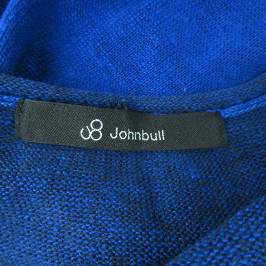 JOHNBULL(ジョンブル)のジョンブル ニット カットソー Vネック 長袖 無地 麻 リネン M 青 ブルー メンズのトップス(ニット/セーター)の商品写真