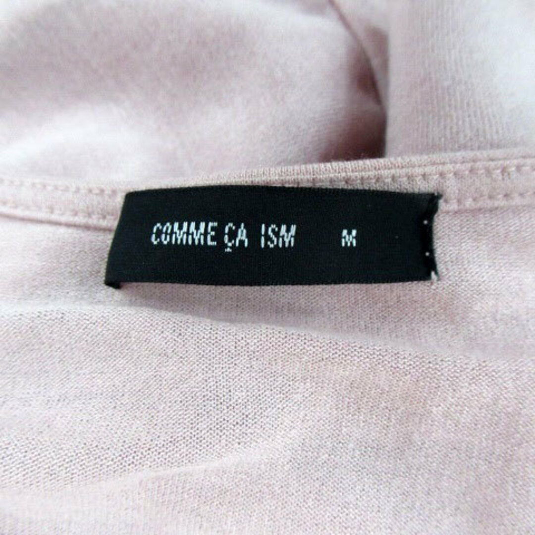COMME CA ISM(コムサイズム)のコムサイズム カットソー ラウンドネック 七分袖 シースルー M ピンク レディースのトップス(カットソー(長袖/七分))の商品写真