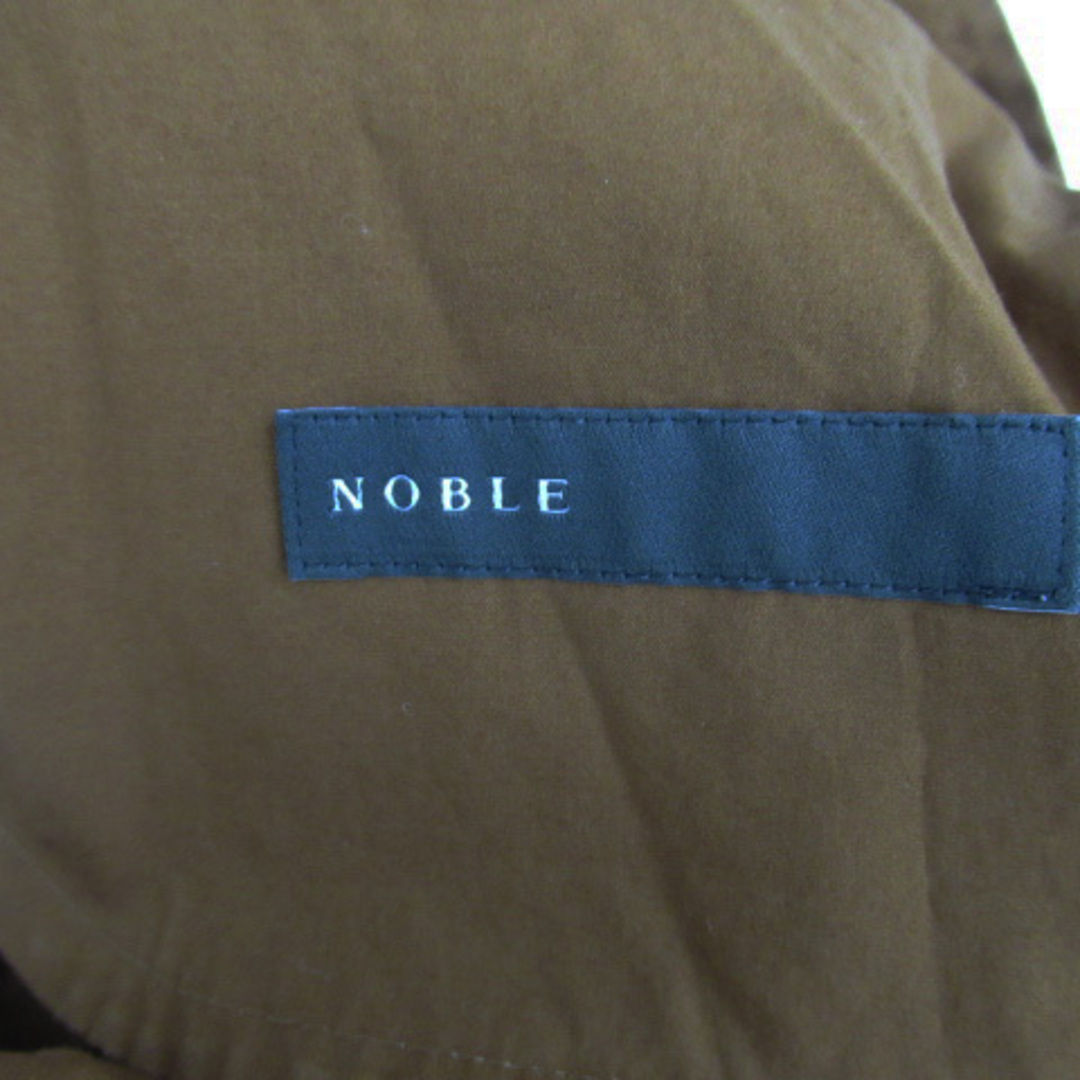 Noble(ノーブル)のノーブル ワイドテーパードパンツ アンクル丈 フリル ハイウエスト 36 S 茶 レディースのパンツ(その他)の商品写真