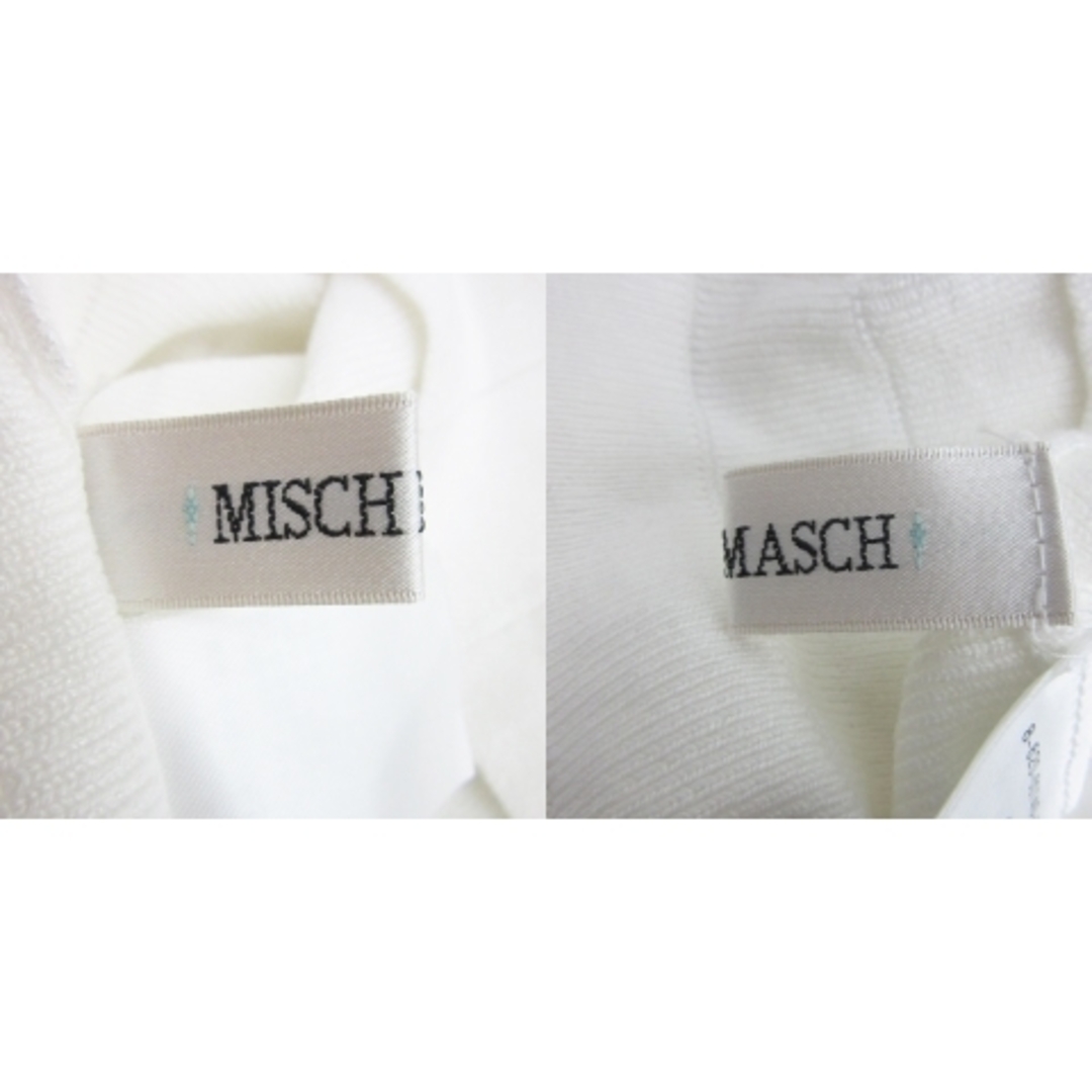 MISCH MASCH(ミッシュマッシュ)のミッシュマッシュ ストライプスカートニットワンピース ロング丈 半袖 M 白 レディースのワンピース(ロングワンピース/マキシワンピース)の商品写真