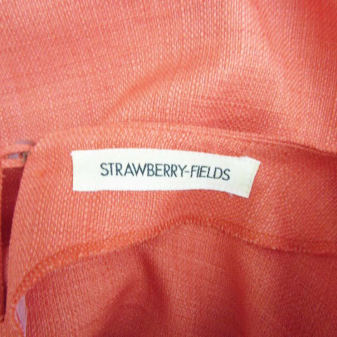 STRAWBERRY-FIELDS(ストロベリーフィールズ)のストロベリーフィールズ ブラウス カットソー 半袖 コーラルオレンジ レディースのトップス(シャツ/ブラウス(半袖/袖なし))の商品写真
