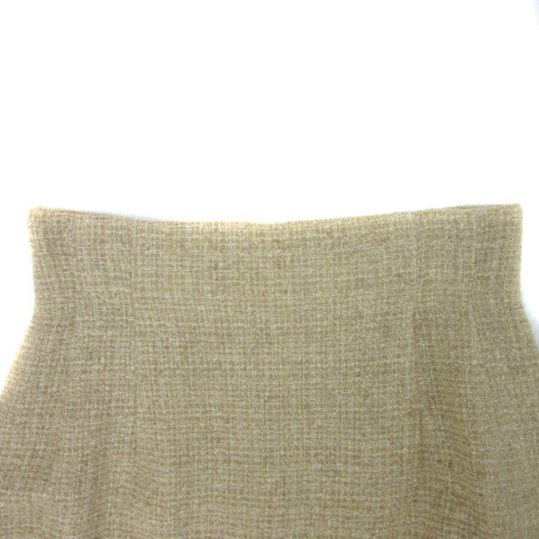 BOSCH(ボッシュ)のボッシュ タイトスカート ひざ丈 無地 ツイード シルク混 M イエローベージュ レディースのスカート(ひざ丈スカート)の商品写真