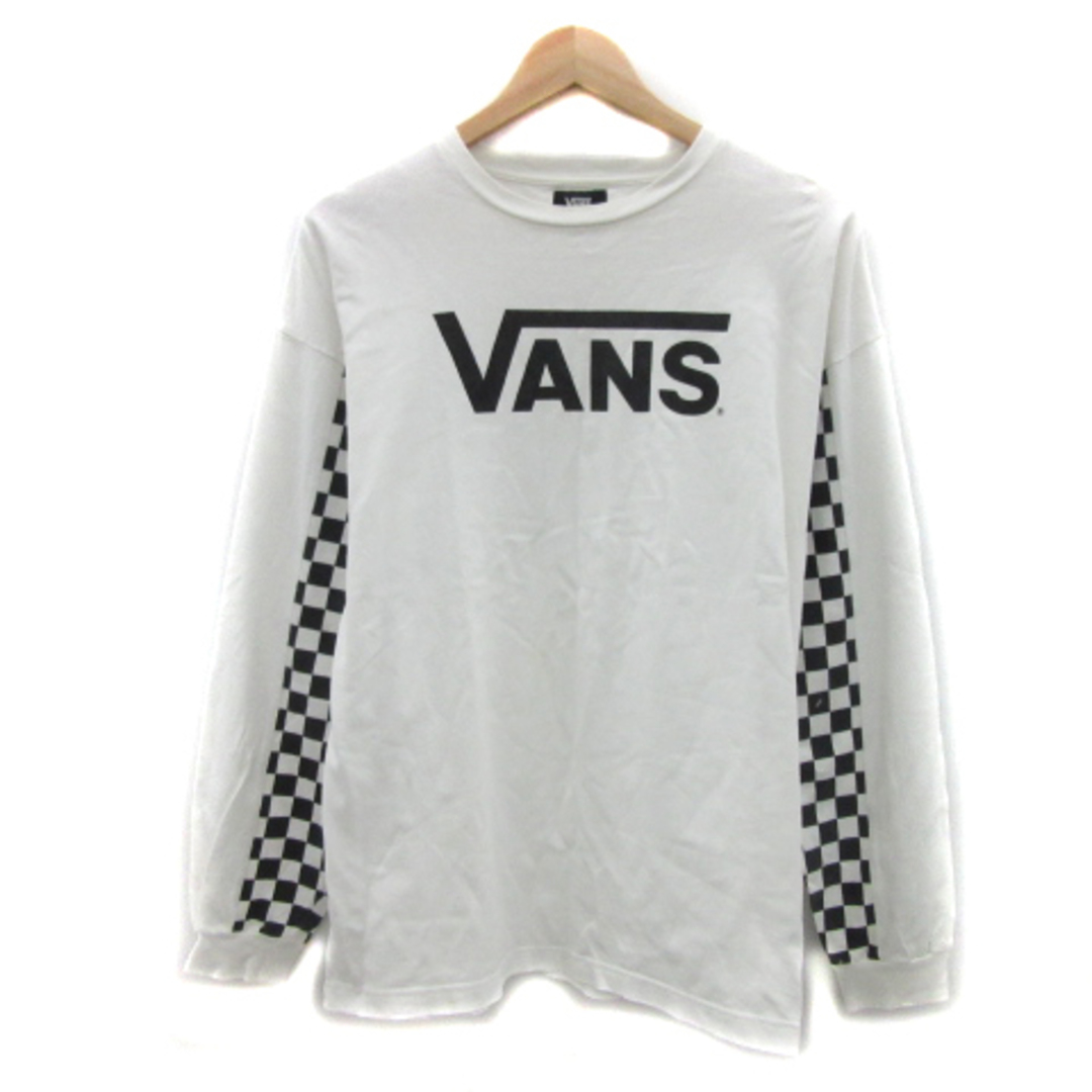 VANS(ヴァンズ)のバンズ Tシャツ カットソー 長袖 ラウンドネック ロゴプリント M 白 黒 メンズのトップス(Tシャツ/カットソー(七分/長袖))の商品写真