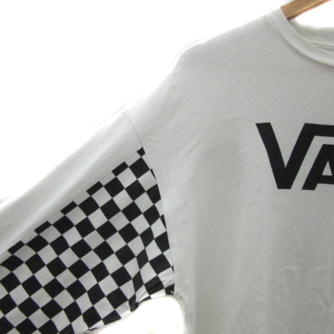 VANS(ヴァンズ)のバンズ Tシャツ カットソー 長袖 ラウンドネック ロゴプリント M 白 黒 メンズのトップス(Tシャツ/カットソー(七分/長袖))の商品写真