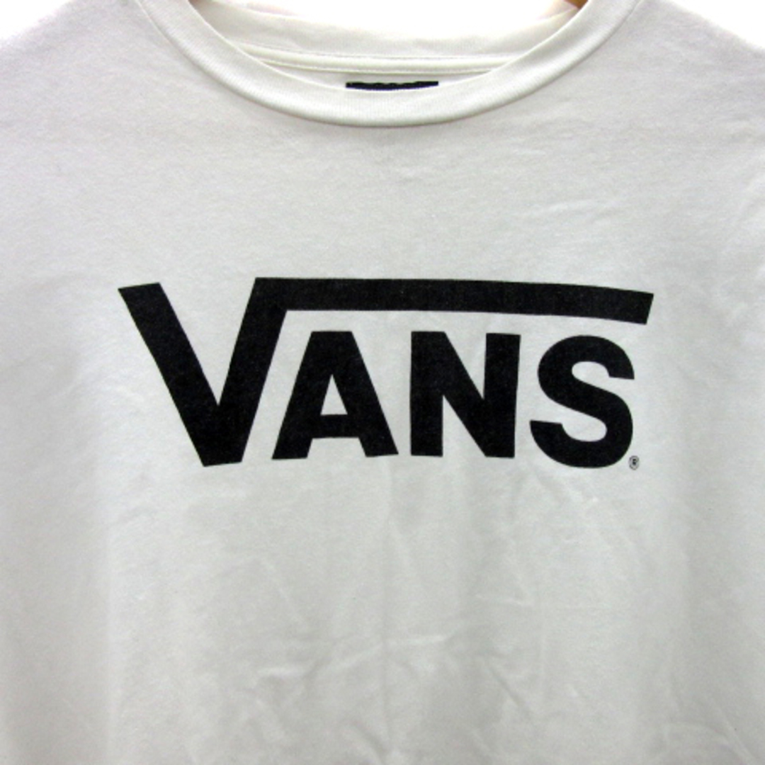 VANS(ヴァンズ)のバンズ Tシャツ カットソー 長袖 ラウンドネック ロゴプリント M 白 黒 メンズのトップス(Tシャツ/カットソー(七分/長袖))の商品写真