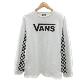 VANS - バンズ Tシャツ カットソー 長袖 ラウンドネック ロゴプリント M 白 黒