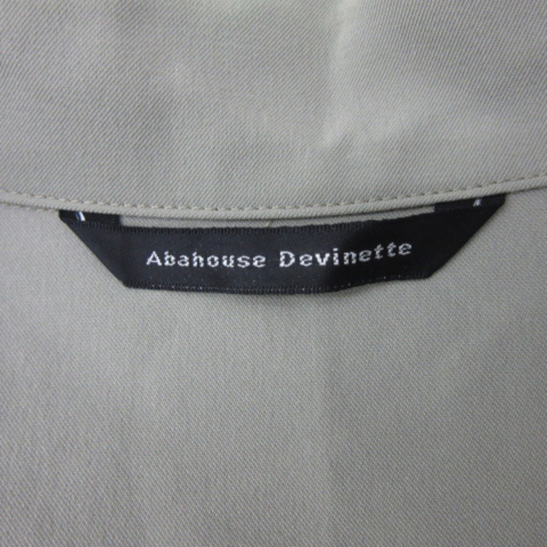 Abahouse Devinette(アバハウスドゥヴィネット)のアバハウス ドゥヴィネット ジャケット ミドル丈 オープンカラー 無地 カーキ レディースのジャケット/アウター(その他)の商品写真