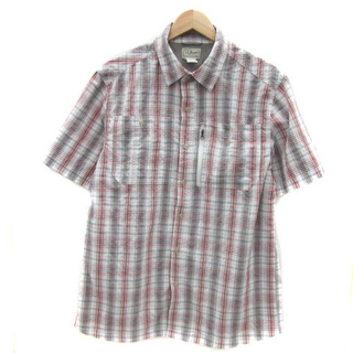 L.L.Bean - エルエルビーン カジュアルシャツ 半袖 チェック柄 L マルチカラー 白
