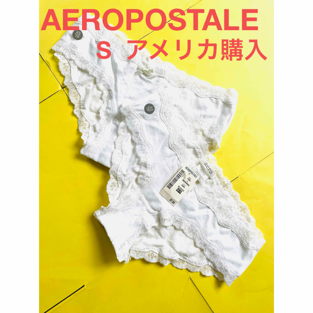 AEROPOSTALE(エアロポステール)のエアロポステール　未使用　ショーツ　下着　白　２枚　アメリカ購入　レース飾り レディースの下着/アンダーウェア(ショーツ)の商品写真