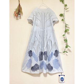 HIROKO BIS - ヒロコビス ◆ 刺繍ロングワンピース ペチコート付き ◆