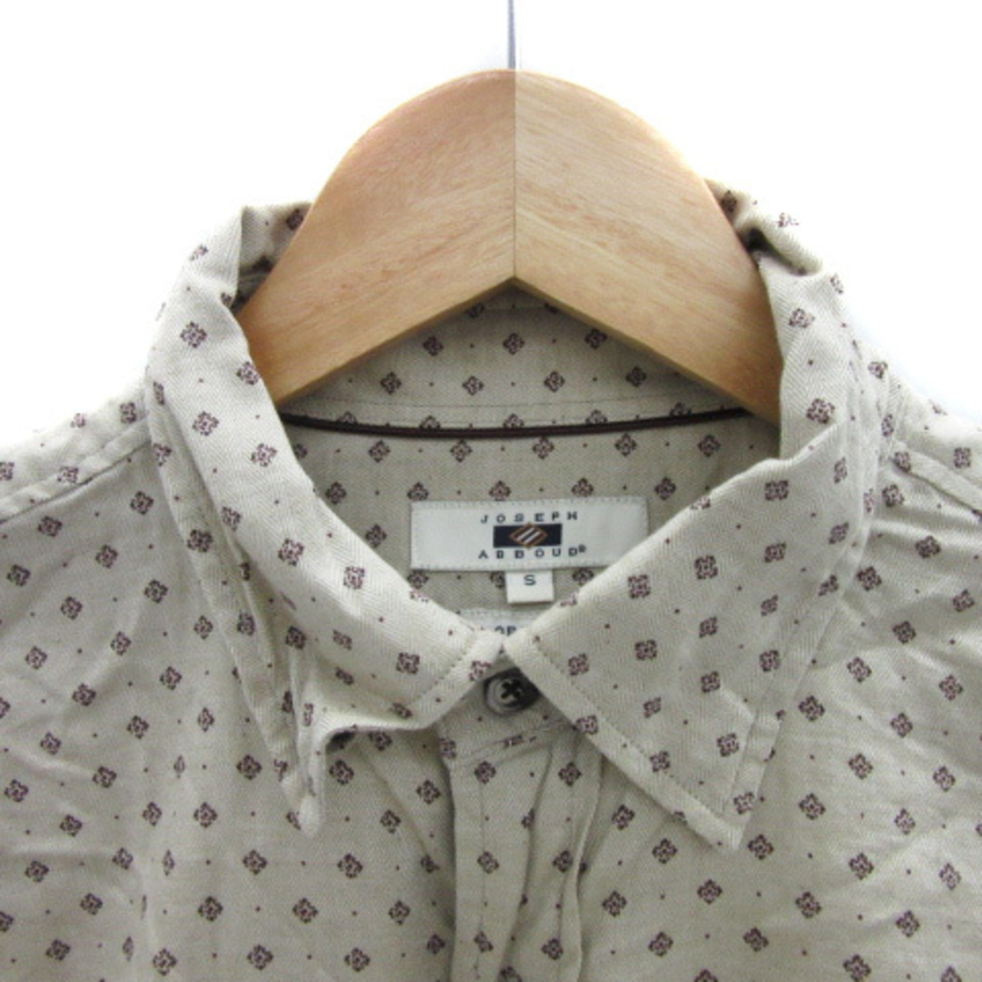 ジョセフアブード カジュアルシャツ 長袖 ボタンダウン 総柄 S ベージュ 茶 メンズのトップス(シャツ)の商品写真