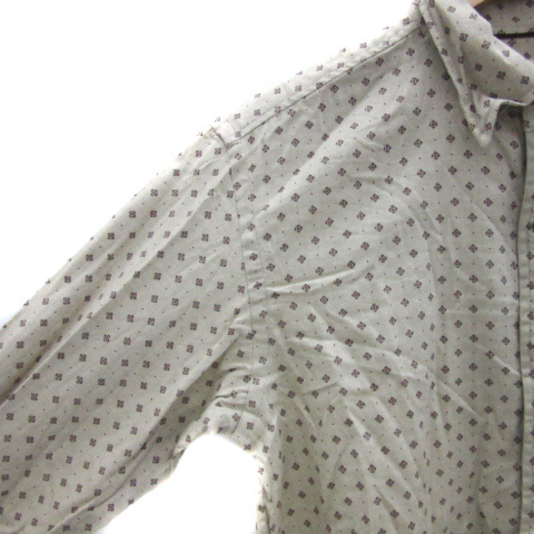 ジョセフアブード カジュアルシャツ 長袖 ボタンダウン 総柄 S ベージュ 茶 メンズのトップス(シャツ)の商品写真