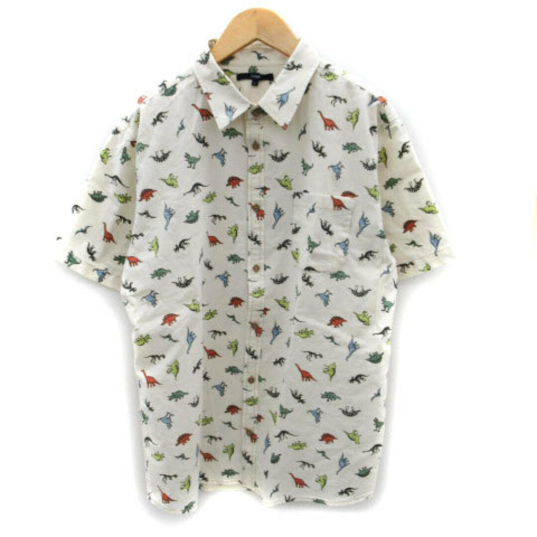 Ciaopanic(チャオパニック)のチャオパニック カジュアルシャツ 半袖 総柄 L マルチカラー オフホワイト メンズのトップス(シャツ)の商品写真