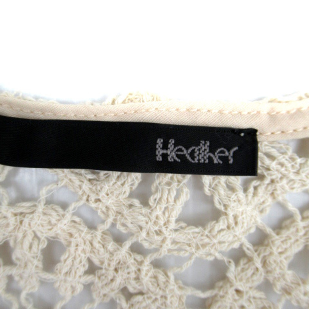 heather(ヘザー)のヘザー Heather カットソー ラウンドネック レース F ライトベージュ レディースのトップス(その他)の商品写真