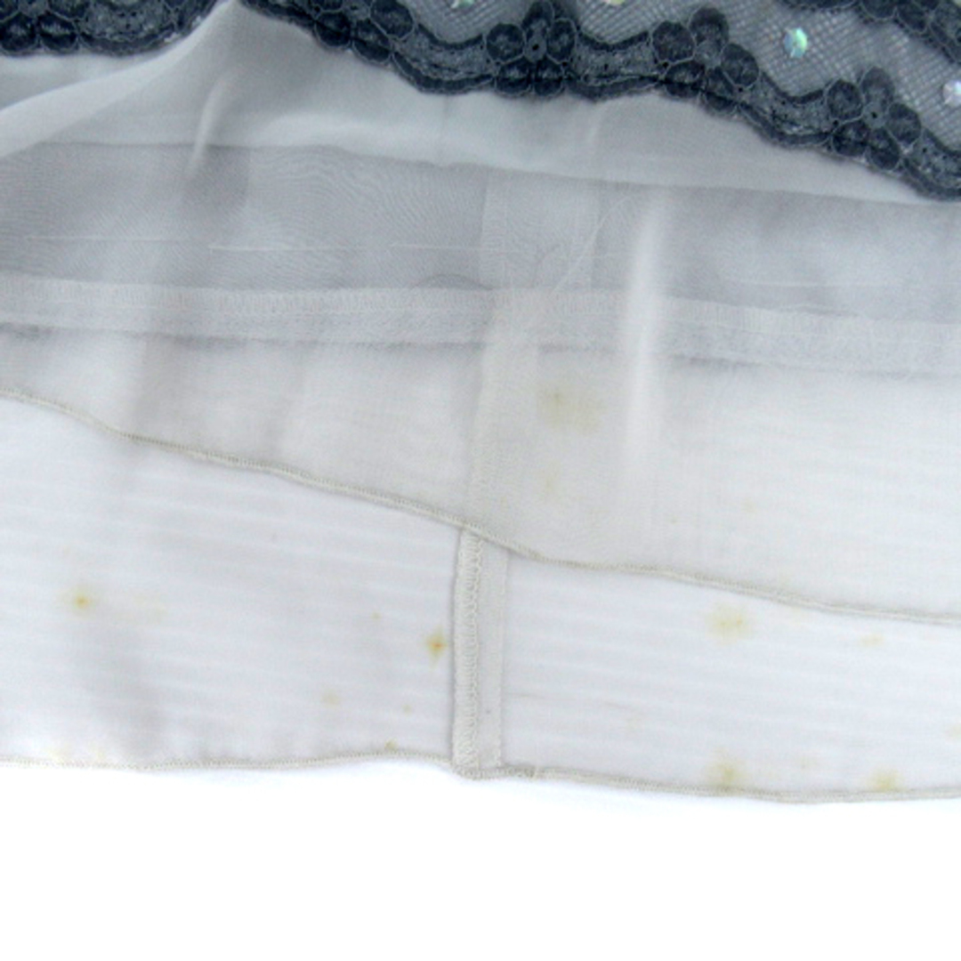 other(アザー)のジュスカ フレアスカート ミモレ丈 無地 リボン レース 38 M ライトグレー レディースのスカート(ひざ丈スカート)の商品写真
