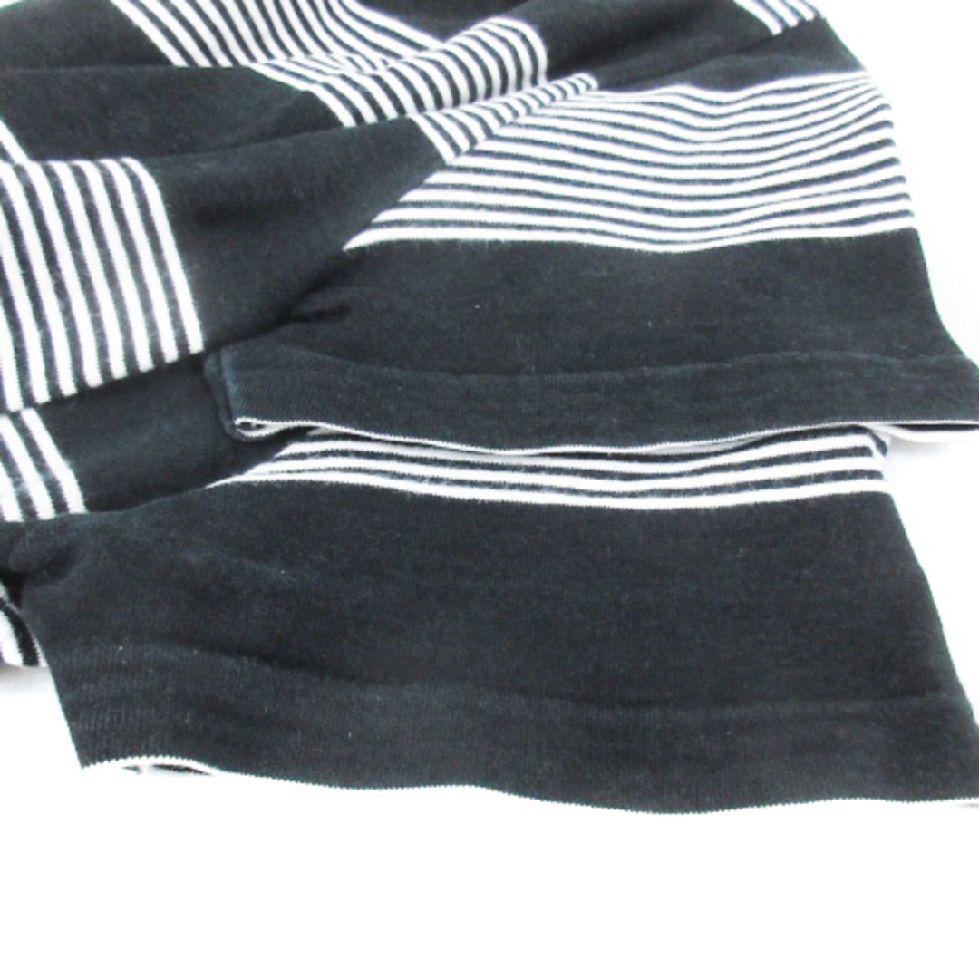 agnes b.(アニエスベー)のアニエスベー カットソー Tシャツ 半袖 ヘンリーネック ボーダー柄 白 黒 レディースのトップス(カットソー(半袖/袖なし))の商品写真
