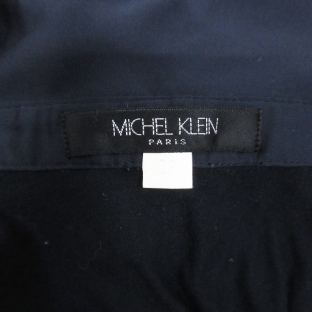 MICHEL KLEIN(ミッシェルクラン)のミッシェルクラン シャツ カットソー 半袖 スキッパーカラー 無地 38 M 黒 レディースのトップス(シャツ/ブラウス(半袖/袖なし))の商品写真