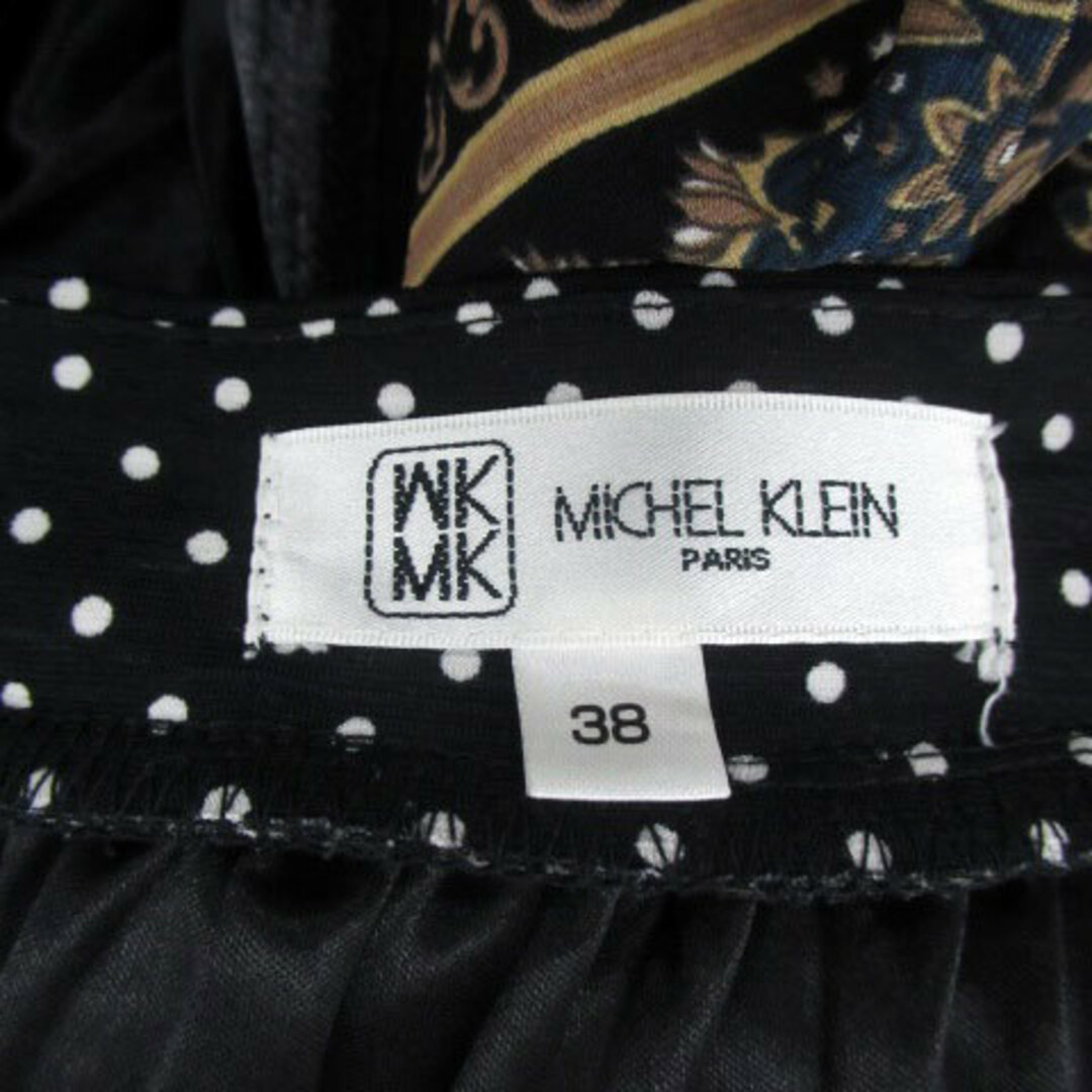 MK MICHEL KLEIN(エムケーミッシェルクラン)のエムケー ミッシェルクラン ワンピース ドット 総柄 38 M マルチカラー 黒 レディースのワンピース(ひざ丈ワンピース)の商品写真