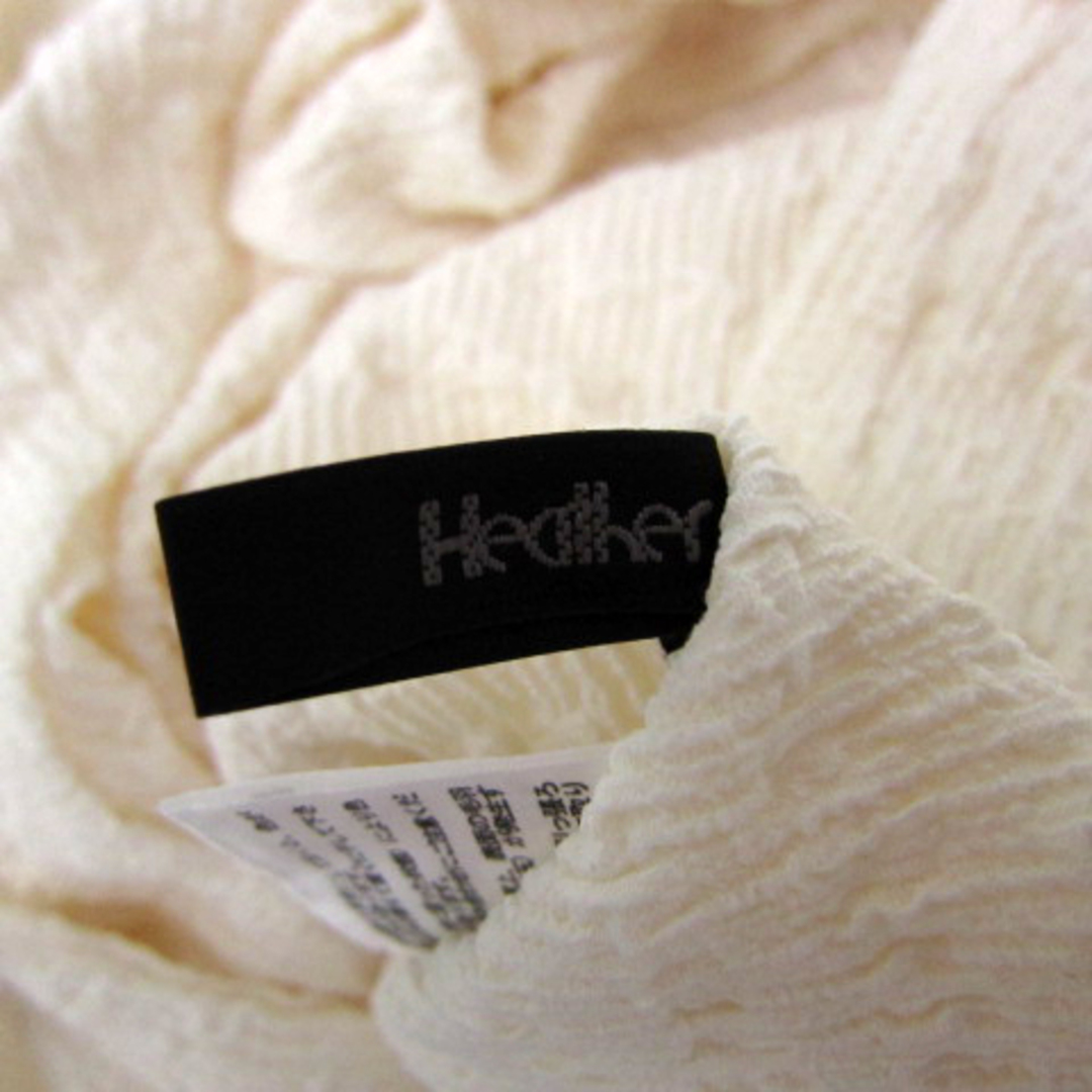 heather(ヘザー)のヘザー カーディガン ミドル丈 Vネック 七分袖 フリル F オフホワイト レディースのトップス(カーディガン)の商品写真