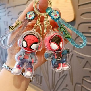 マーベル(MARVEL)のスパイダーマン 赤　黒　2個セット キーホルダー バッグチャーム 新品　マーベル(キャラクターグッズ)