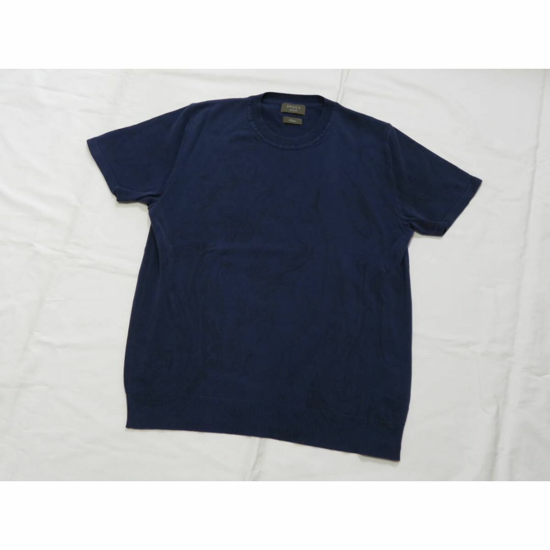 EPOCA UOMO(エポカウォモ)のエポカウォモ　高級半袖デザインニット　48/L 44,000円 くすみ紫灰色系 メンズのトップス(Tシャツ/カットソー(半袖/袖なし))の商品写真