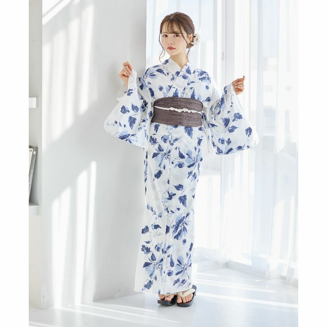 浴衣 ゆかた 浴衣セット セット 大人 レディース 新品 白 青 花
