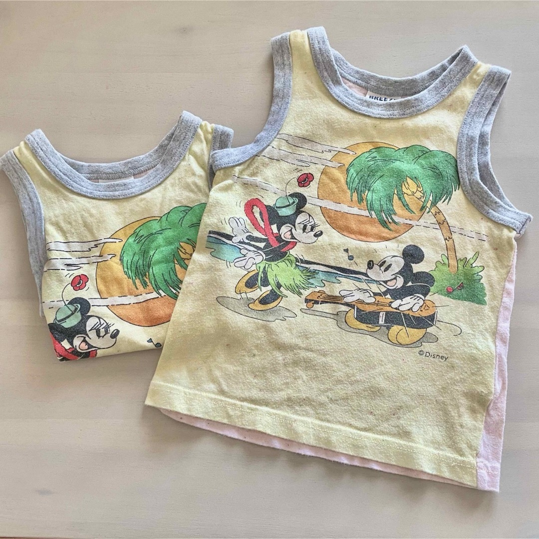 Disney(ディズニー)のブリーズ×ディズニー ミッキーミニー ハワイアンタンク セット80,95 キッズ/ベビー/マタニティのベビー服(~85cm)(タンクトップ/キャミソール)の商品写真
