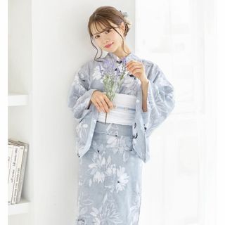 浴衣 ゆかた 浴衣セット セット 大人 レディース 新品 可愛い グレー(浴衣)