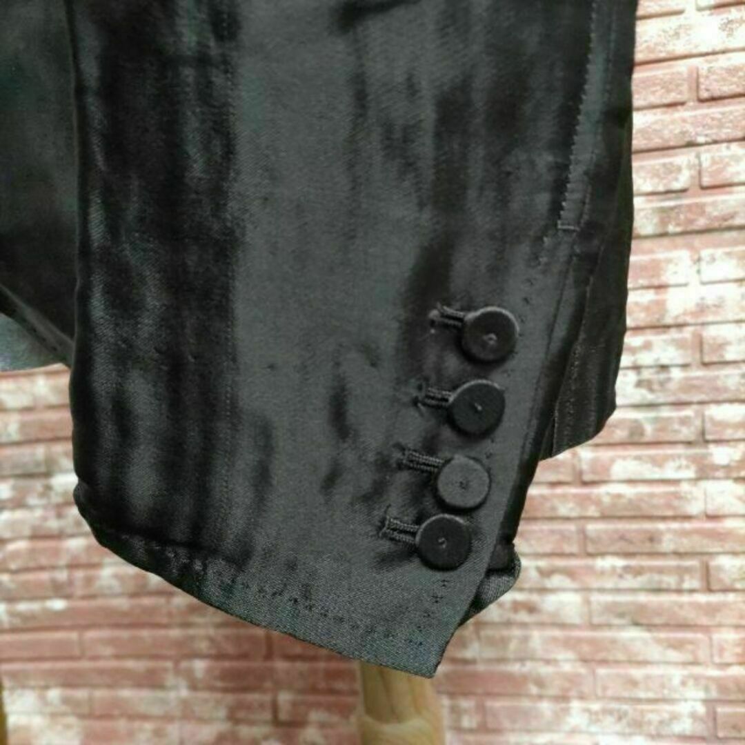 アルチザン 麻 キュプラ 光沢あり テーラードジャケット ダークブラウン 9号 レディースのジャケット/アウター(テーラードジャケット)の商品写真