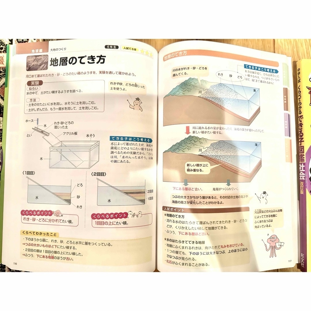 旺文社(オウブンシャ)の中学入試くらべてわかるできる子図鑑　改訂版　社会と理科のセット エンタメ/ホビーの本(語学/参考書)の商品写真