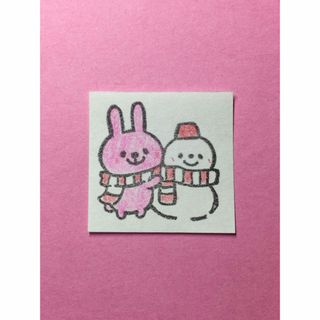 消しゴムはんこ　雪だるまとウサギ(はんこ)