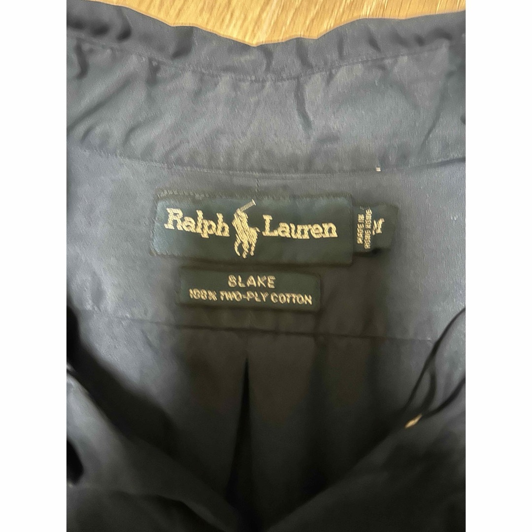 Ralph Lauren(ラルフローレン)の良品 90s Ralph Lauren ボタンダウンシャツ M ネイビー メンズのトップス(シャツ)の商品写真