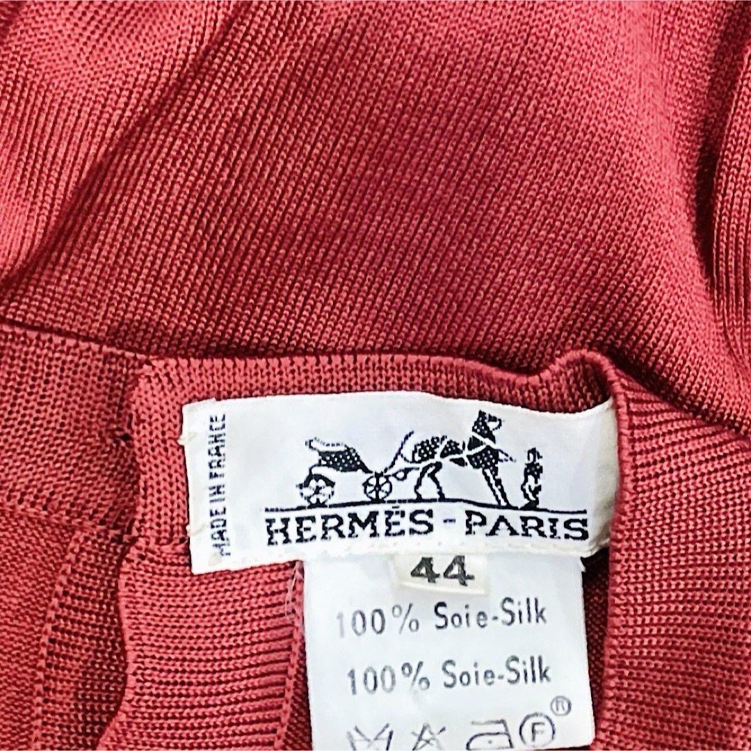 Hermes(エルメス)のHERMES エルメス シルク トップス レッド レディースのトップス(ニット/セーター)の商品写真