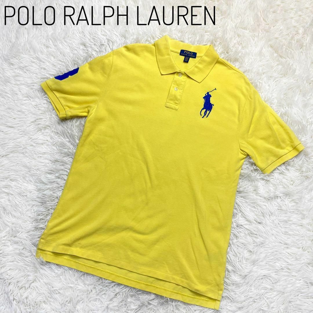 POLO RALPH LAUREN(ポロラルフローレン)のポロラルフローレン　半袖ポロシャツ　イエロー　ビッグポニー刺繍　XL 現行タグ メンズのトップス(ポロシャツ)の商品写真